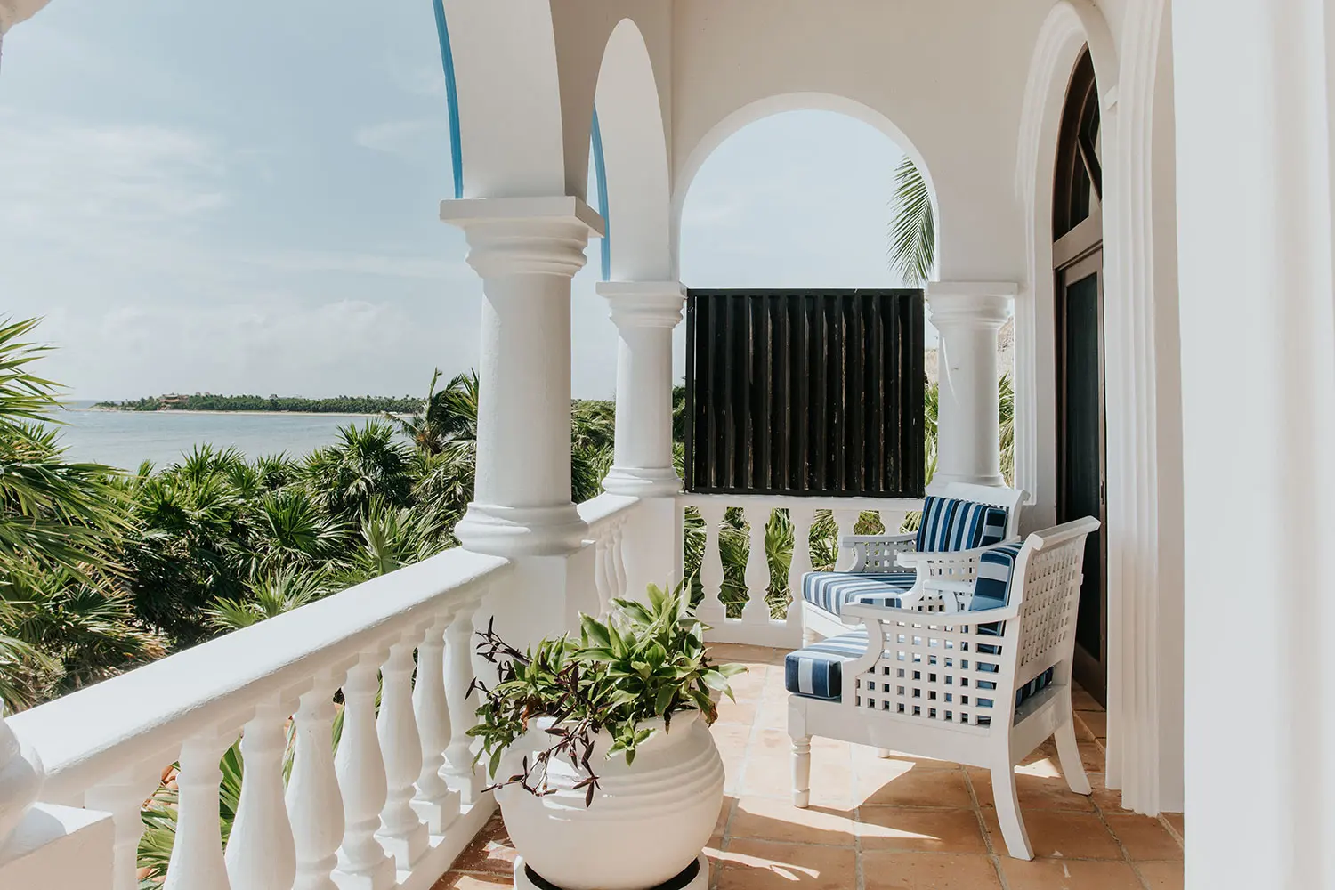 Balcony with two chairs