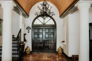 entrance door of a villa from inside