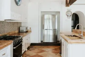 refrigerator in a kitchen of a villa