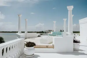 terrace area of a villa with sitting arrangement