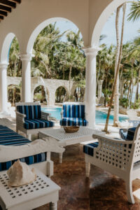 an outdoor sitting arrangement in a villa