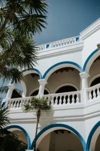 view of a villa captured from bottom